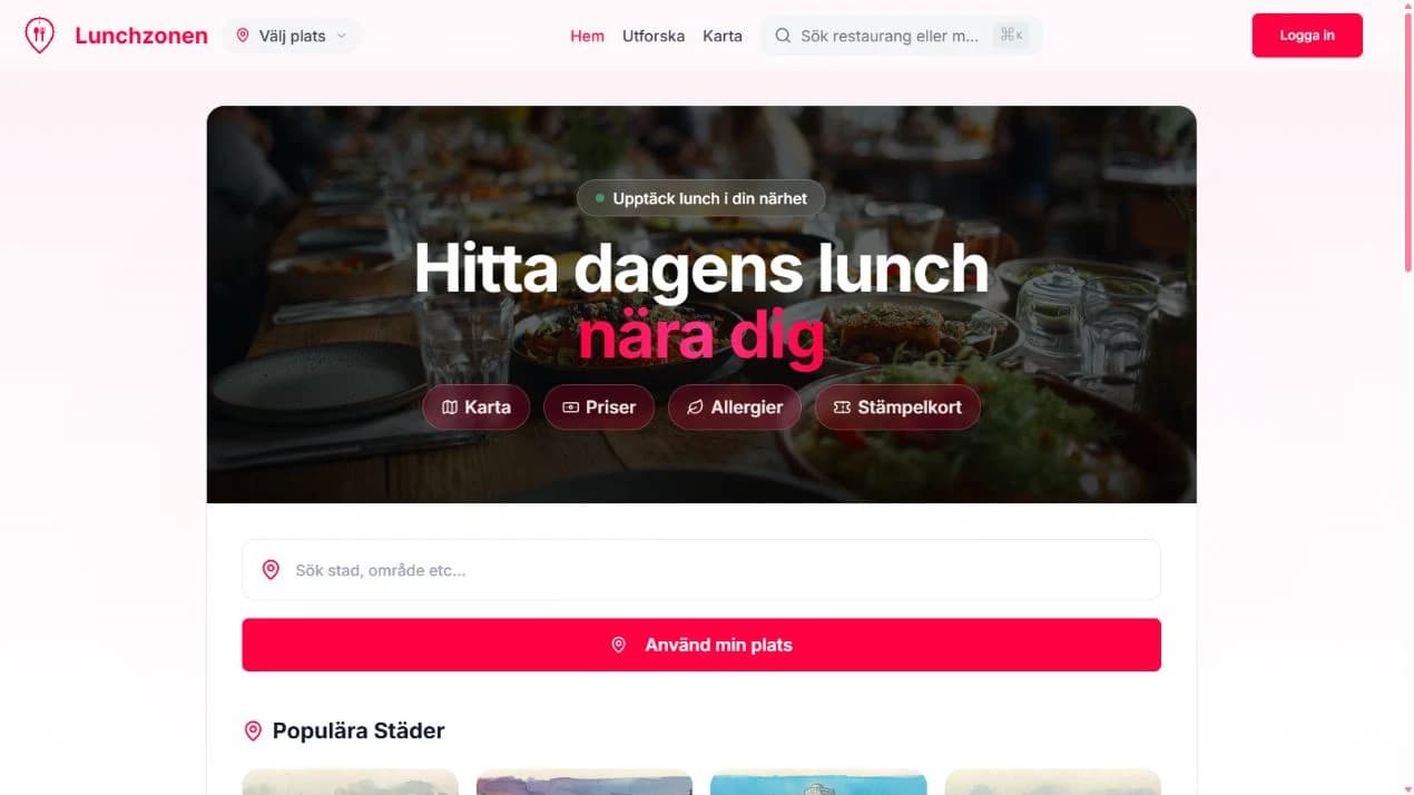 Website preview: Lunchzonen