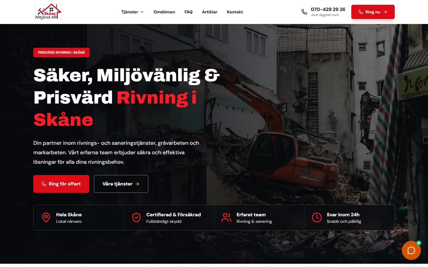 Website preview: Skåne Alltjänst